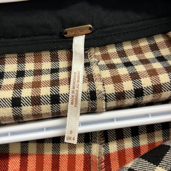 FREE PEOPLE Jules Plaid High Rise Flared Plant Trousers | Size 0 - Picture 7 of 9